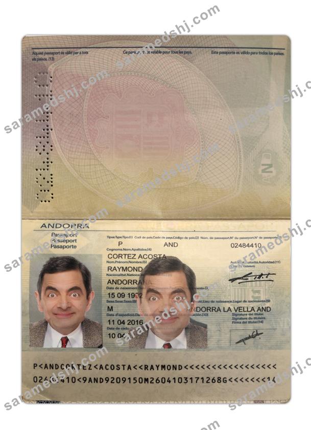 Andorra passport 2016-present